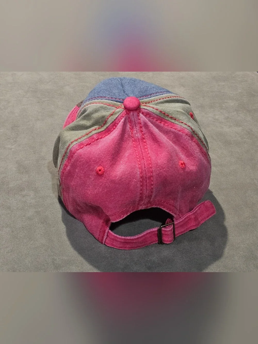Men & Women's Vintage Hat, Adjustable Blue and Pink Baseball Cap - NWOT